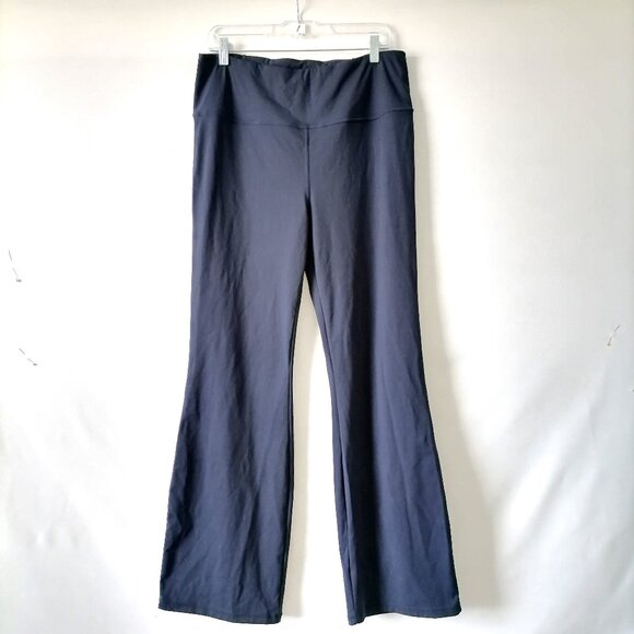 Unbranded Womens Navy High Rise Pull On Flared Leg Activewear Leggings Size XL - Picture 1 of 5